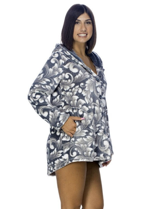 Koyote Winter Women's Fleece Robe Gray