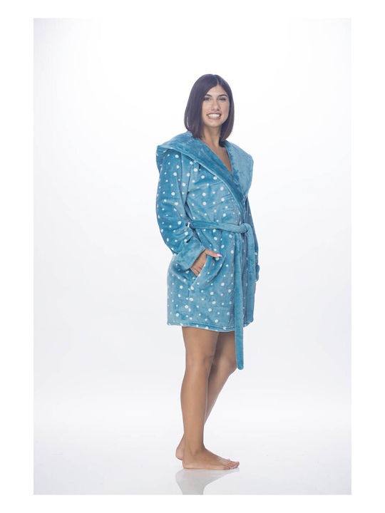 Koyote Winter Damen Vlies Robe Hellblau