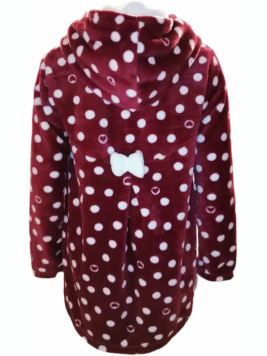 Koyote Winter Damen Vlies Robe Burgundisch