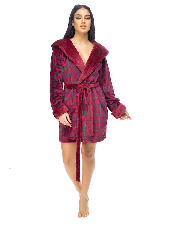 Koyote Winter Women's Velvet Robe Burgundy