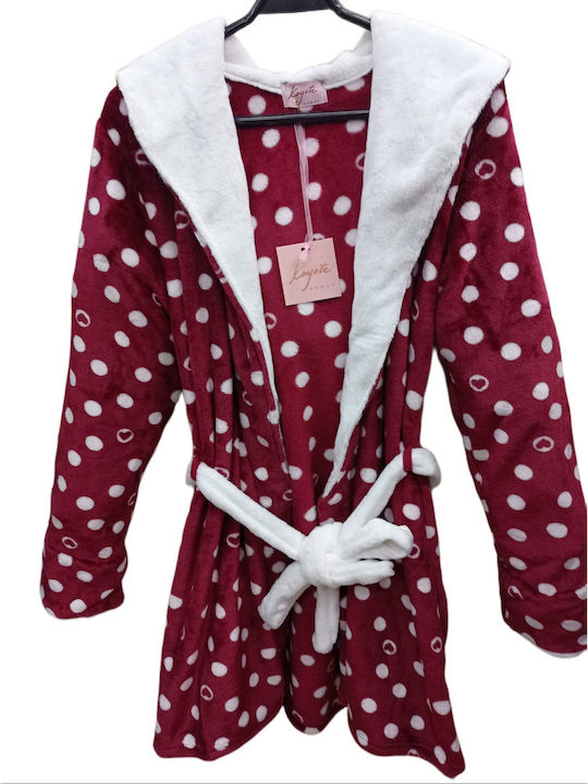 Koyote Winter Women's Fleece Robe Burgundy