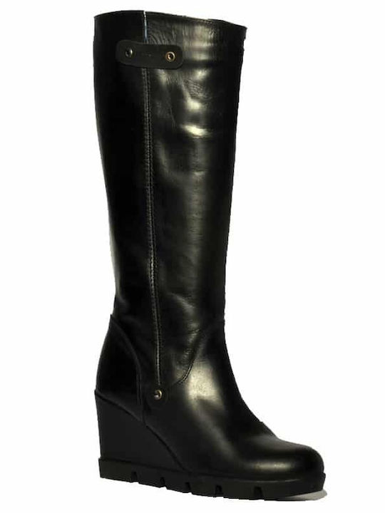 Kiamos High Heel Women's Boots with Zipper Black