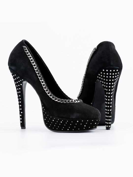 Relish Suede Pantofi cu toc cu Toc Stiletto Negre