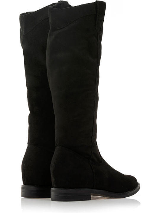 Wildleder Damenstiefel Cowboy Schwarz
