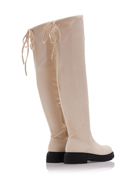 Wildleder Damenstiefel Beige
