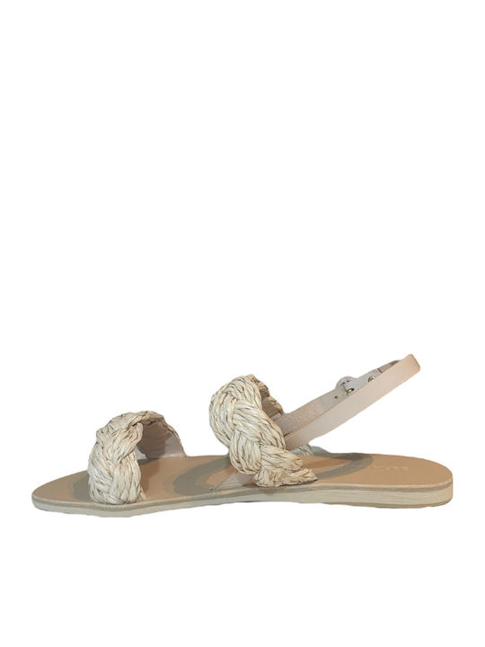 Flache Sandalen für Damen in Beige Farbe