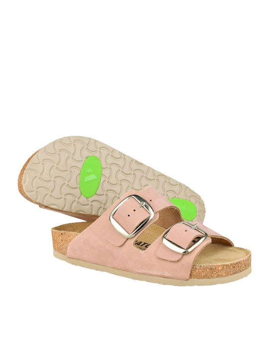 Leather Women's Flat Sandals Anatomic Pink
