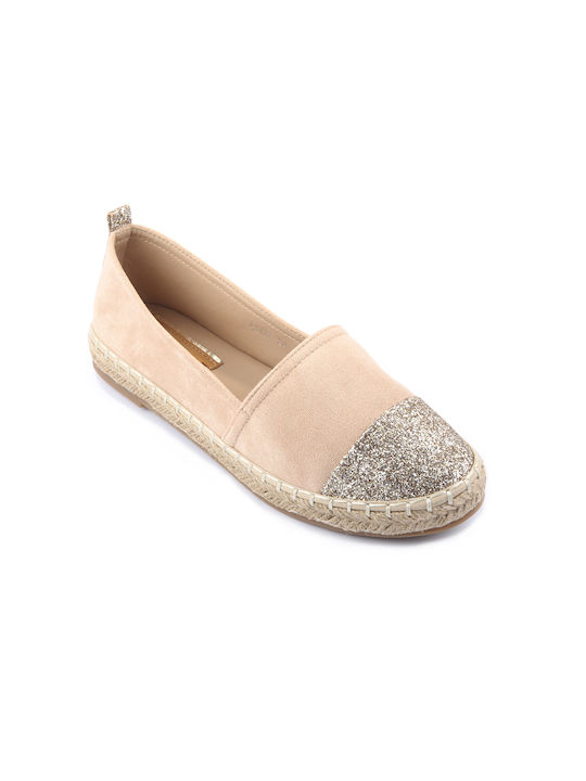 Fshoes Stoff Damen Espadrilles in Beige Farbe