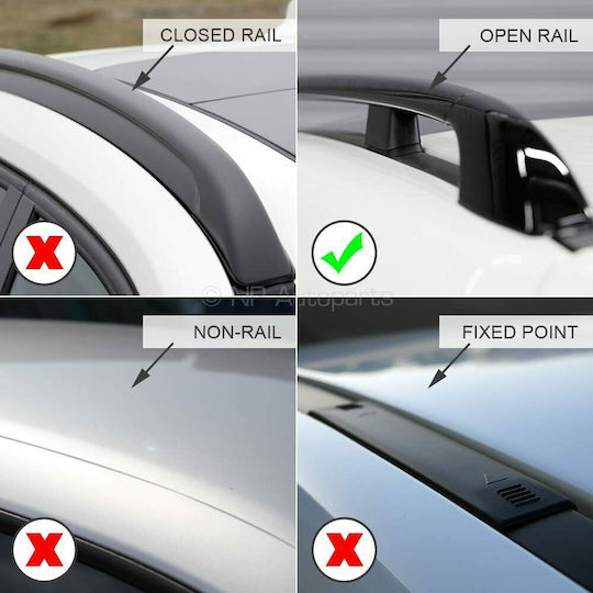Modula Roof Bars Aluminum Open 119cm. for Cars with Factory Bars (with Roof Rack Legs) Silver