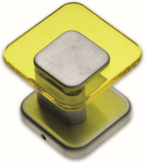 Obispa Κρεμάστρα Τοίχου Μεταλλική Κίτρινη 6x3.9x6cm