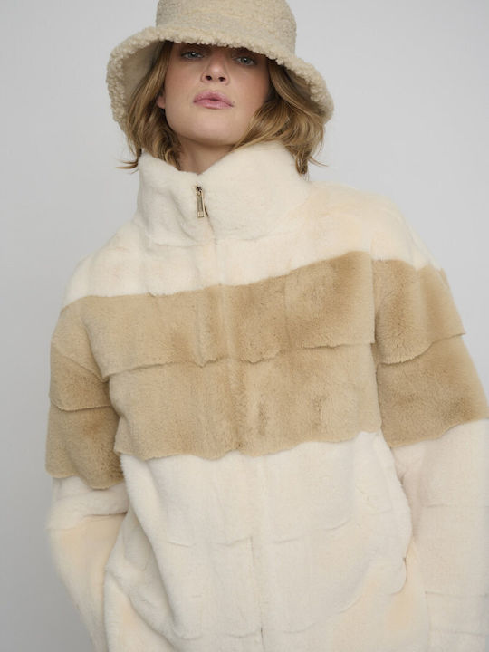Women's Short Fur Beige