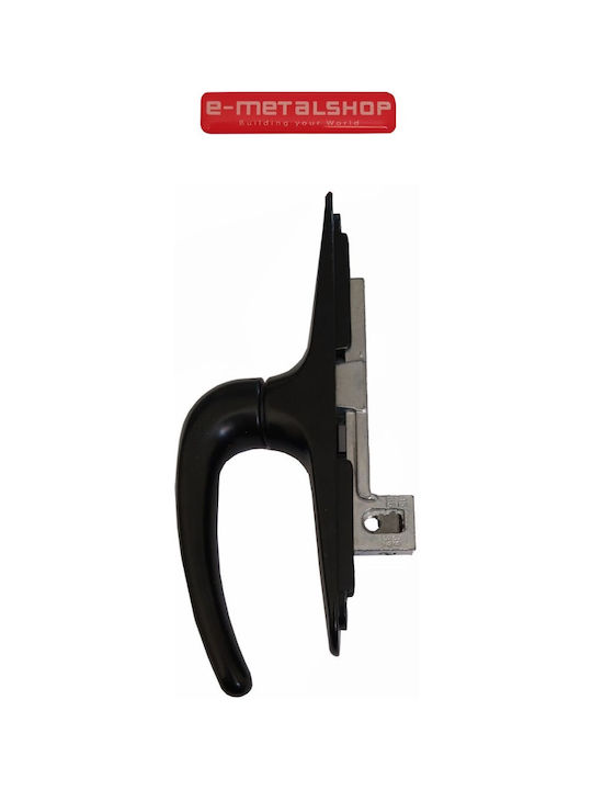 Power Lock Espag Mânere de ferestre cu Placă bacteriană Negru PL-020
