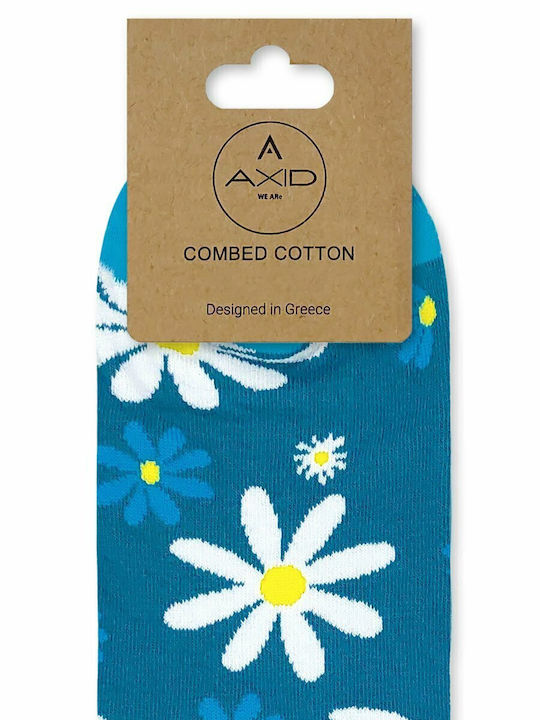 Axidwear Daisies Socks Light Blue
