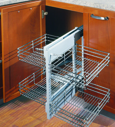 Lemi Magic Corner Cupboard Expanding Hardware with Brakes Silver 45x50cm 238-46105BDXBL