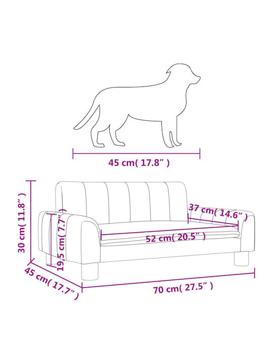 vidaXL Sofa Hundebett Braun 70x45cm.
