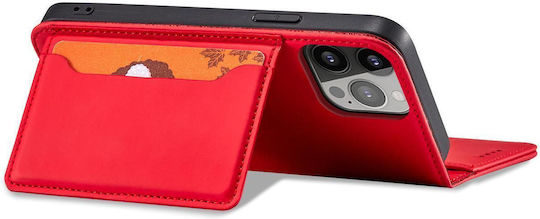 Magnet Card Книга Силикон / Кожа Червен (Galaxy S23)