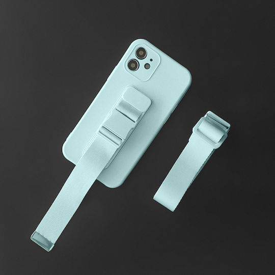 Rope Umschlag Rückseite Silikon 1mm mit Band Rosa (Redmi 9)