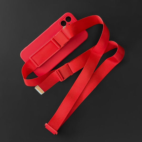 Rope Back Cover Σιλικόνης με Λουράκι Κόκκινο (Poco M4 Pro 5G / Redmi Note 11s 5G)