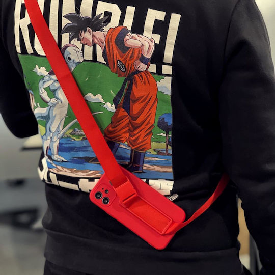 Rope Задна корица Силикон с Каишка Черен (Galaxy S22 5G)