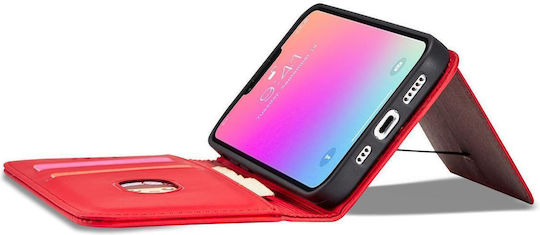 Magnet Card Книга Силикон / Кожа Червен (Galaxy S23)
