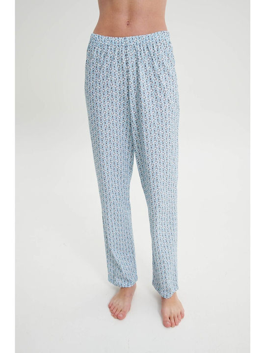 Vamp Winter Women's Pyjama Set Cotton Light Blue