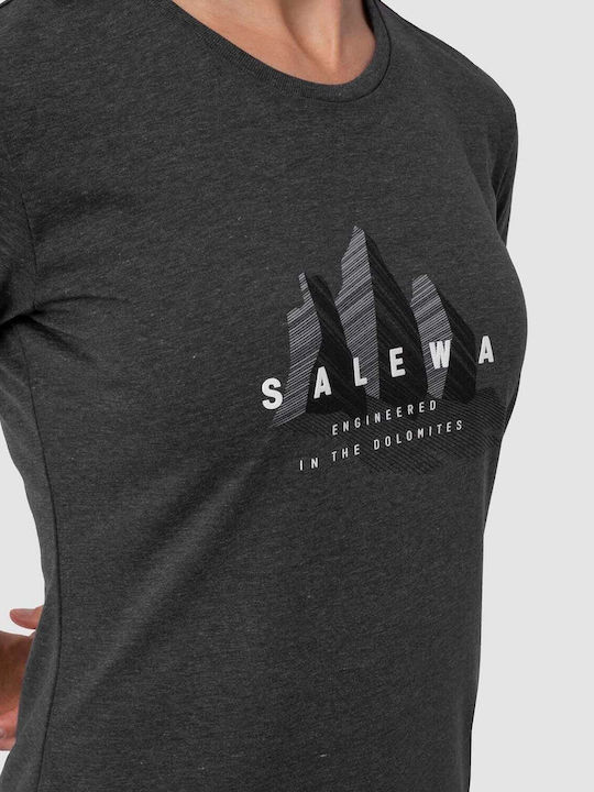 Lines Γυναικείο T-shirt Πεζοπορίας Fast Drying Γκρι