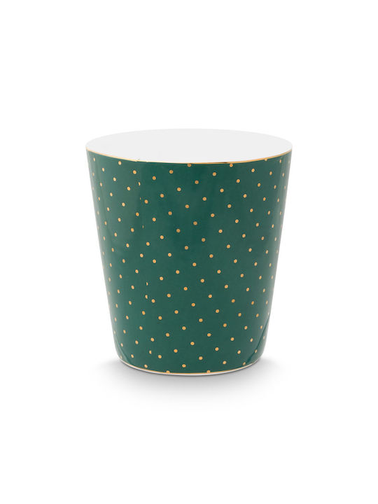 PiP Studio Κούπα από Πορσελάνη με Καπάκι Πράσινη 230ml