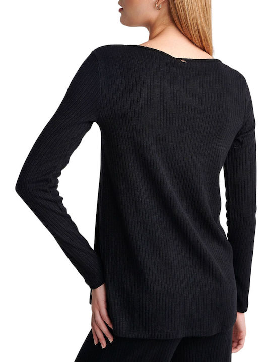 Attrattivo Women's Blouse Long Sleeve Black