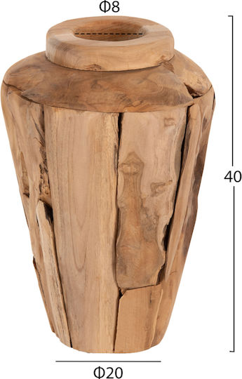 HomeMarkt Βάζο Ξύλινο Zenia Κίτρινο Φ20xΥ40cm