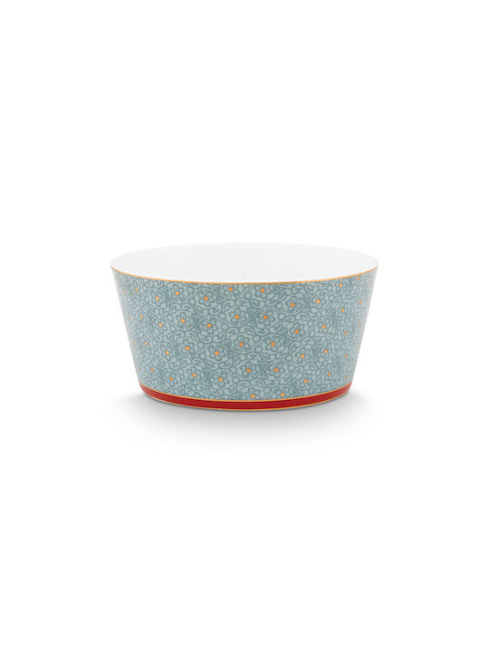 PiP Studio Flower Festival Serving Bowl Round made of Porcelain Blue