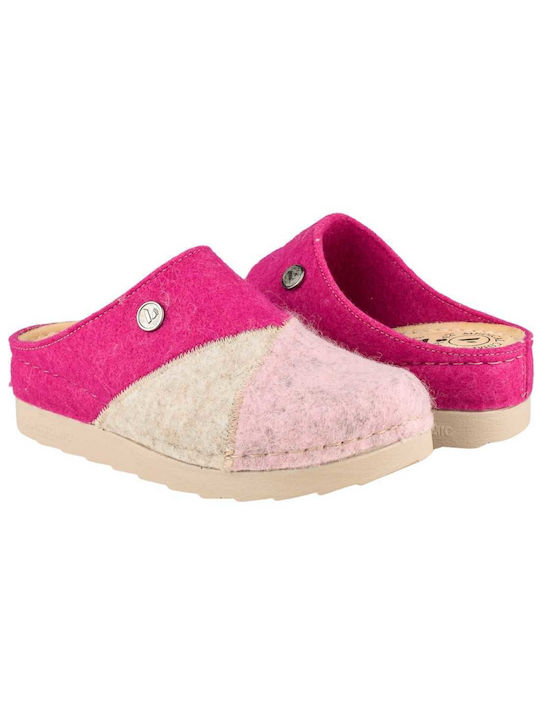 Vesna Anatomic Leather Women's Slippers Fuchsia