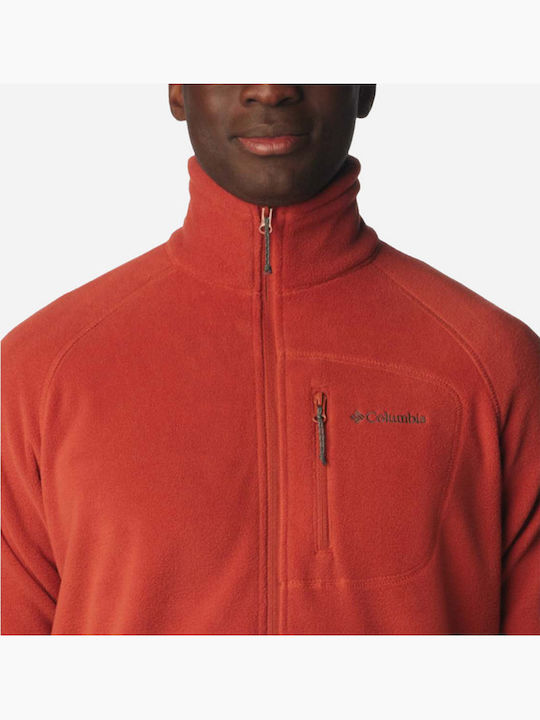 Men's Cardigan with Zipper Orange