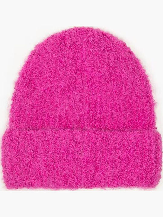 Beanie Frauen Beanie Gestrickt in Fuchsie Farbe