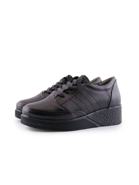 Aerostep Γυναικεία Oxfords σε Μαύρο Χρώμα