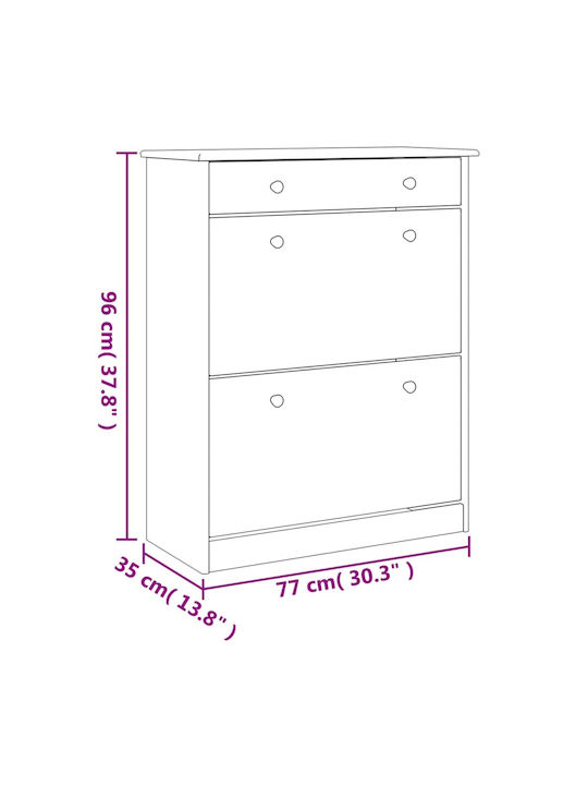 Suport pentru pantofi din Lemn Masiv L77xW35xH96cm