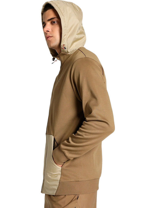 PUMA Ζακέτα Καφέ με Κουκούλα