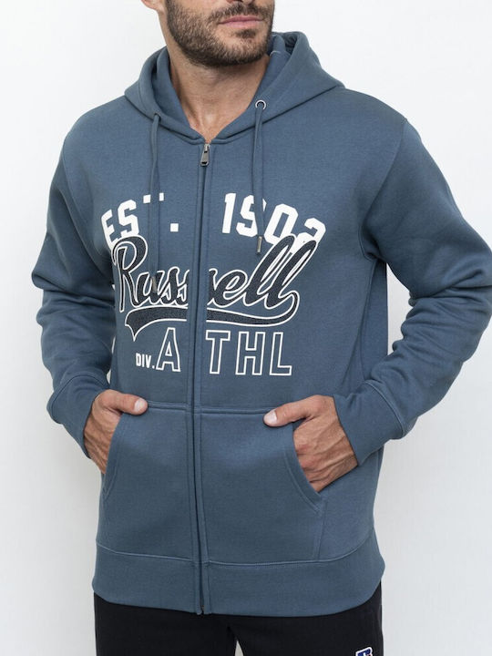 Russell Athletic Herren Sweatshirt Jacke mit Kapuze Blau