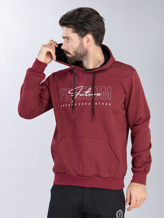 Restart Men's Sweatshirt with Hood Burgundy