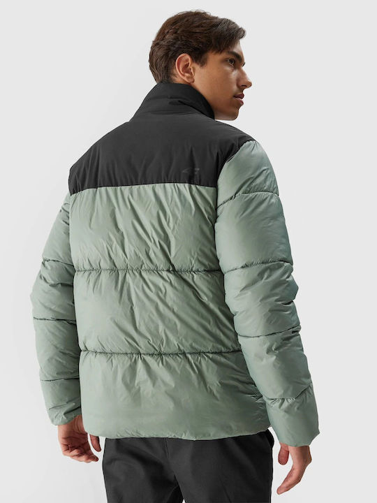 4F Herren Winter Jacke Lässig Grün