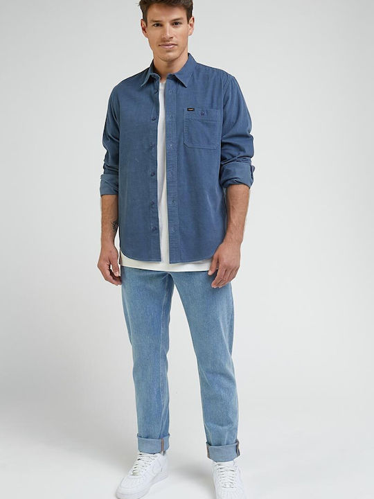 Lee Herrenhemd Overshirt Langärmelig Cord Blau