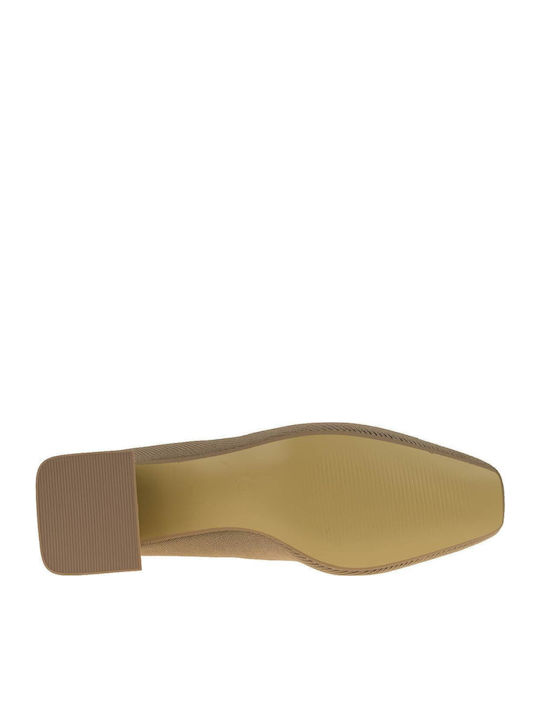 Women's Ankle Boots made of Patent Leather with Medium Heel Brown