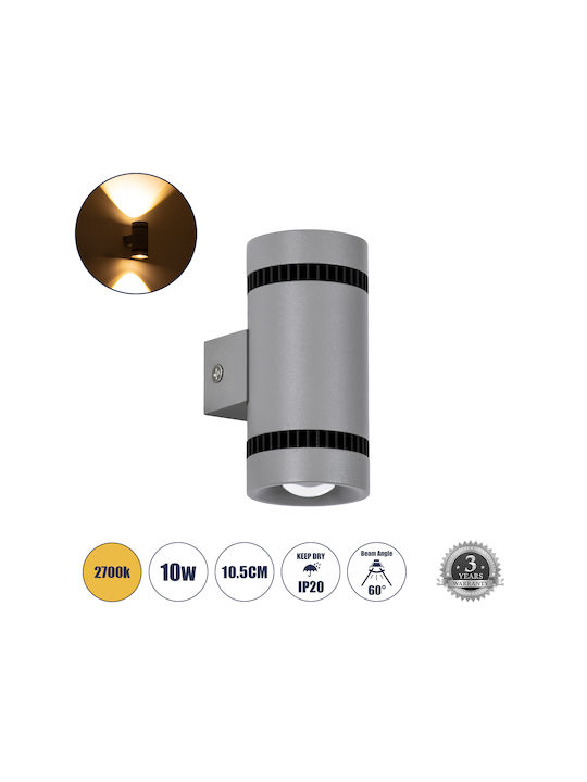 GloboStar Cannonal Wall-Mounted Outdoor Spot Light LED IP20 10W with Warm White Light Double Beam