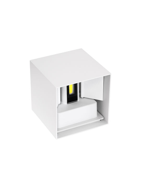 GloboStar Axis-s Wall-Mounted Outdoor Ceiling Lamp LED IP65 10W with Cool White Light Double Beam 10x10x10cm