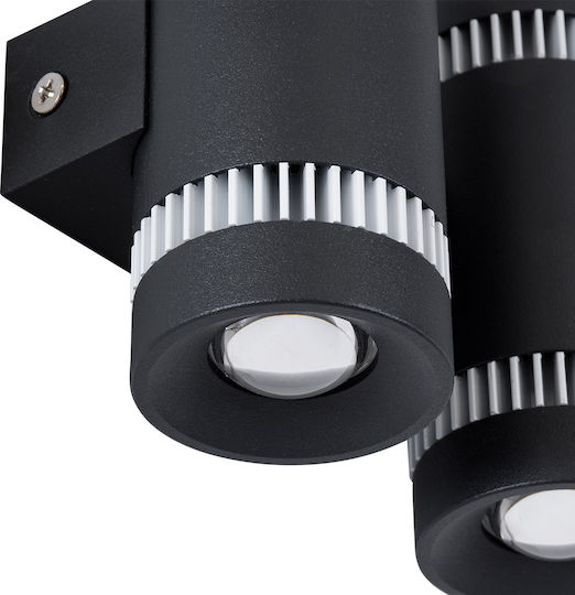 GloboStar Cannonal Стенно Външно Спот LED IP20 20W с Топла Бяла Светлина Двоен Лъч 12x6.5x11см