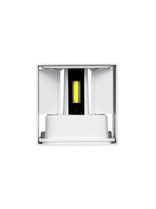GloboStar Axis-s Wall-Mounted Outdoor Ceiling Lamp LED IP65 10W with Cool White Light Double Beam 10x10x10cm