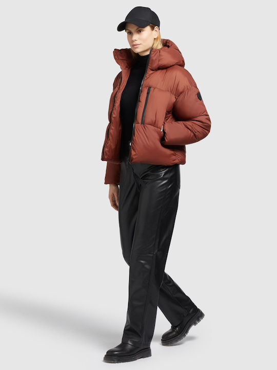 Khujo Kurz Damen Puffer Jacke für Winter Orange