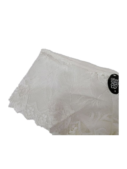 Women's Boxer Seamless with Lace White