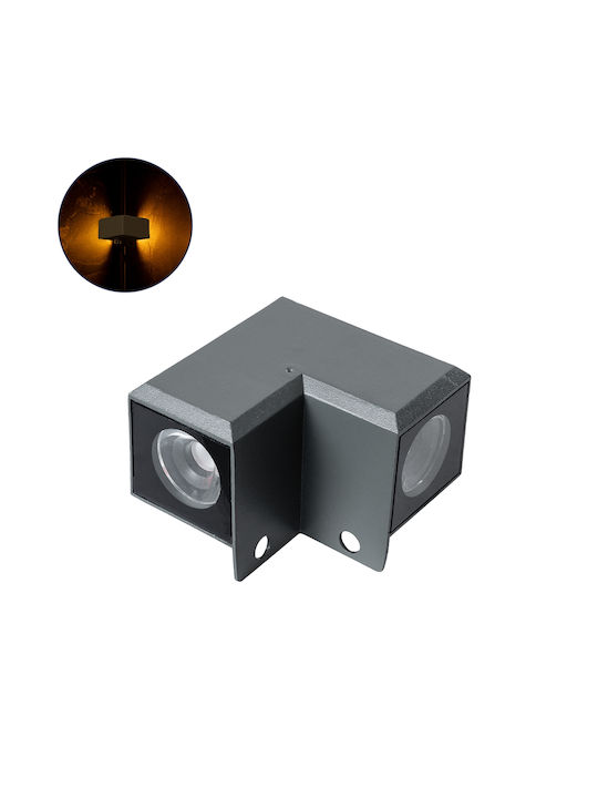 GloboStar Walllightdona Lampă De Podea Pentru Exterior LED Mașină De Spălat Pe Perete 10W Cu Lumină Bianco Reglabilă IP66 Portocalie