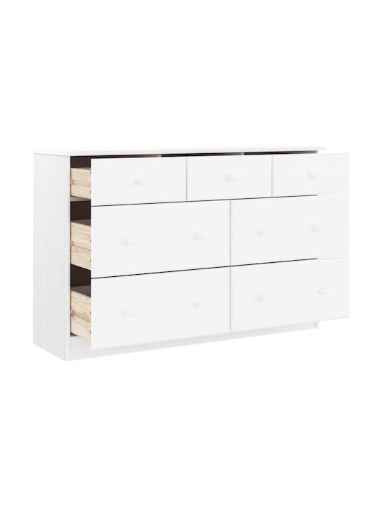 Συρταριέρα Κρεβατοκάμαρας mit 7 Schubladen White 112x35x73cm