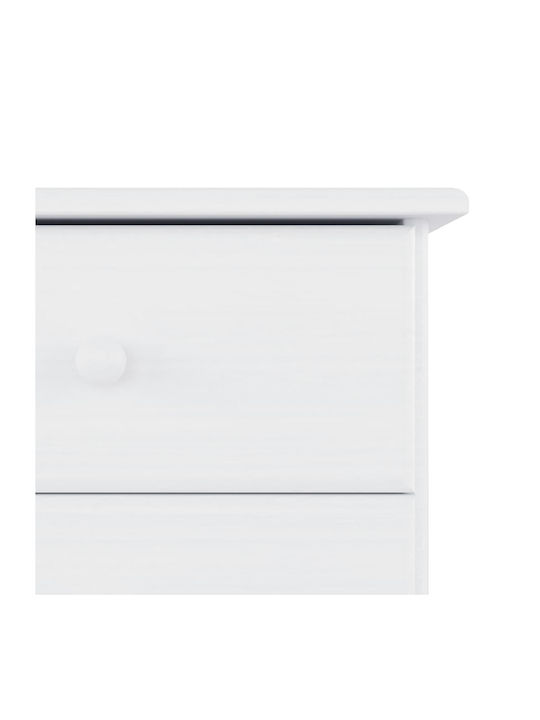 Chest of Drawers of Solid Wood with 5 Drawers Λευκή 77x35x73cm